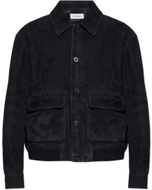 FRAME Wildleder Blouson - Blau