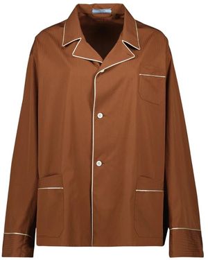Prada Braune Baumwoll-Oversized-Bluse