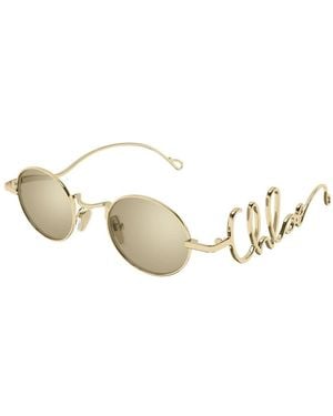 Chloé Sonnenbrille Mit Ovalem Rahmen - Mettallic