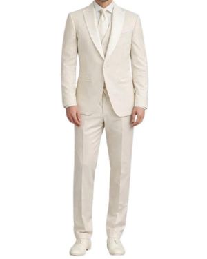 Bharnaba Single Breasted Suits - Natural