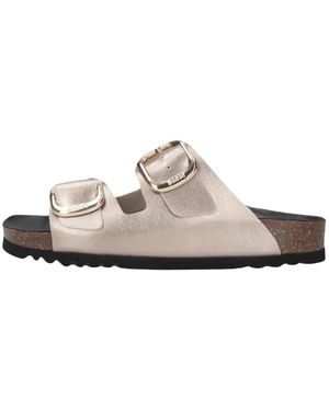 Scholl Schoenen ,Metallic Taupe Slippers Noelle - Wit