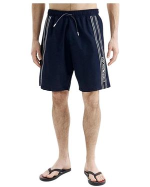 Emporio Armani Badmode ,Blauw ,Polyester Bande Logo Ga Eagle Zwemshort