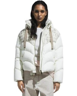 Khrisjoy Jassen ,Wit ,Tweed Witte Tweed Luxe Winterjas