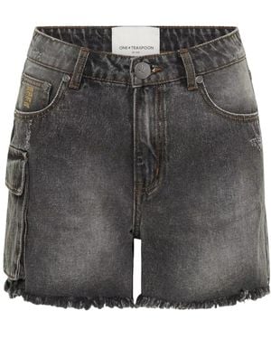 One Teaspoon Denim Shorts - Grey