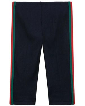 Gucci Rib Katoenen Jersey Broek Met Web - Blauw