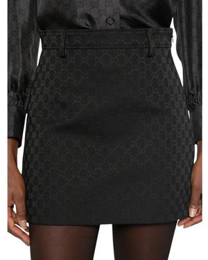 Gucci Gg Katoenmix Minirok - Zwart