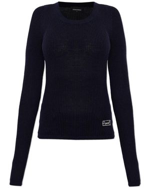 DSquared² Truien & Vesten ,Blauw ,Wol Wool Turtleneck Top