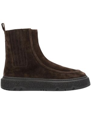 ESTRO Schoenen ,Bruin ,Suède Velours Enkellaarsjes Met Plateauzool