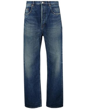 Saint Laurent Jeans ,Blauw ,Denim High-Waisted Denim Jeans