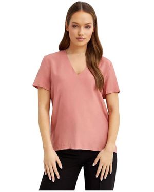 Fay Tops ,Roze ,V-Hals Blouse Casual Stijl - Rood