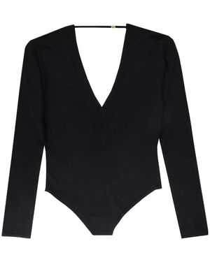 Saint Laurent V-Neck Wool, Cashmere And Silk Body - Blue