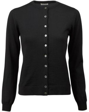 Stenströms Truien & Vesten ,Zwart ,Wol Klassiek Zwart Merino Wollen Vest