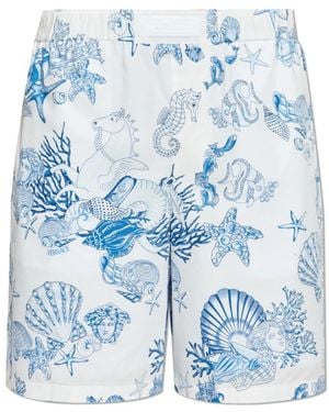 Versace Coral Theatre Baumwollshorts - Blau