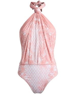 Balmain Bedruckter Lycra-Badeanzug - Pink