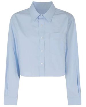 Alexander Wang Besticktes Logo Cropped Shirt - Blau