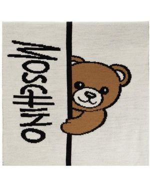 Moschino Schal Mit Markantem Teddybär-Motiv - Mettallic