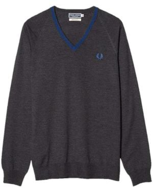 Fred Perry V-Ausschnitt Strickware - Blau
