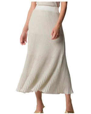 Kocca Rokken ,Wit ,Polyester Lange Rok Met Lurex Detail - Naturel