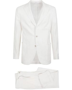 Eleventy Single Breasted Suits - White