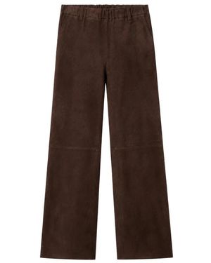 Stouls Broeken ,Bruin ,Katoen Oswald Suede Pants