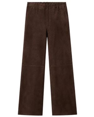 Stouls Broeken ,Bruin ,Katoen Oswald Suede Pants
