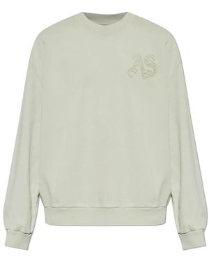 AllSaints Hoodies & Sweatvesten ,Groen ,Katoen Insignia Crew Neck Katoenen Sweatshirt