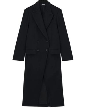 McQueen Double-Breasted Coats - Negro