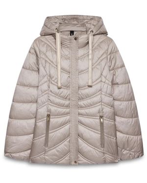 FIORELLA RUBINO Korte Golf-Gewatteerde Puffer Jas - Grijs
