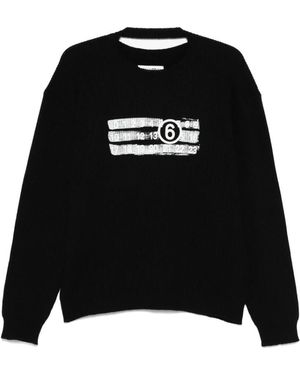 MM6 by Maison Martin Margiela Round-Neck Knitwear - Negro