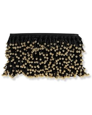 Jonathan Simkhai Reese Beaded Fringe Clutch - Schwarz