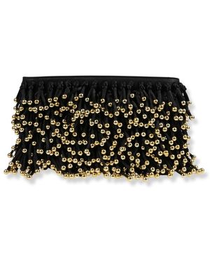 Jonathan Simkhai Reese Beaded Fringe Clutch - Zwart