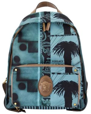 Versace Tassen ,Veelkleurig ,Katoen Lou Rugzak - Blauw