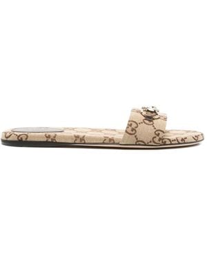 Gucci Sandal Met Paardenbit - Naturel