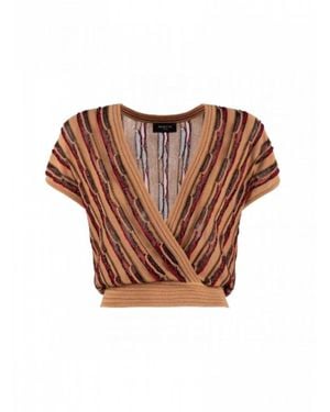 Nenette V-Neck Knitwear - Marrone
