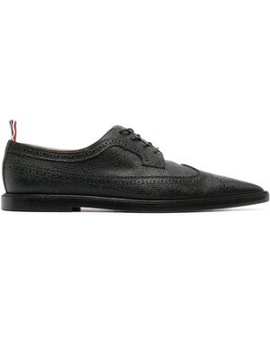 Thom Browne Pointed-Toe Leder Brogues - Schwarz