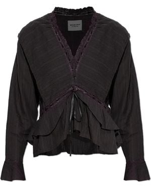 Isabel Marant Overhemden ,Zwart ,Katoen Damienne Top