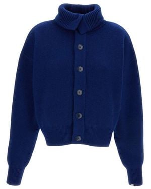 Extreme Cashmere Truien & Vesten ,Blauw ,Kasjmier Bomberjack Cardigan
