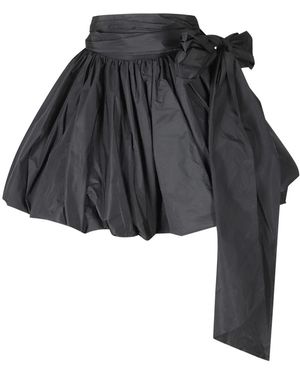 Blumarine Rokken ,Zwart ,Polyester Korte Taffeta Rok Met Strik