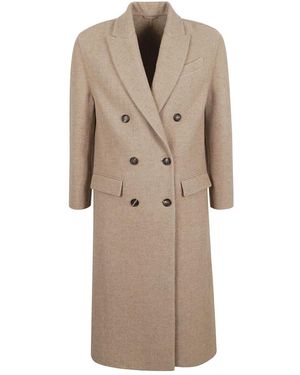 Brunello Cucinelli Double-Breasted Coat - Naturel