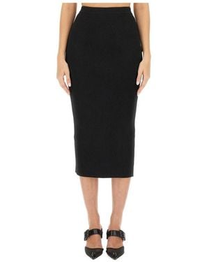 McQueen Gerippter Strick-Midirock - Schwarz