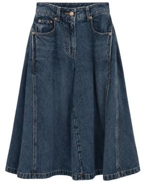 Juun.J Rokken ,Blauw ,Denim Denim Midi Rok