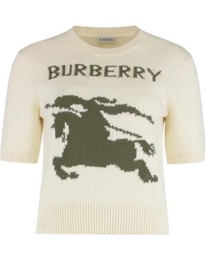 Burberry Round-Neck Knitwear - Natural