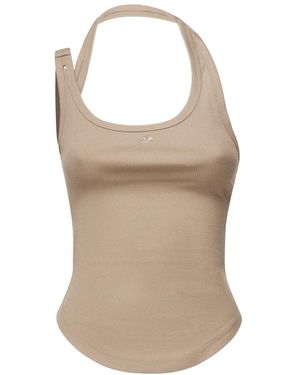 Courreges Rippenschnalle Tank Top 90Er Stil - Braun