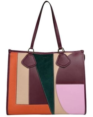 Lancel Tassen ,Veelkleurig ,Leer Jour Cabas Zippé L - Rood