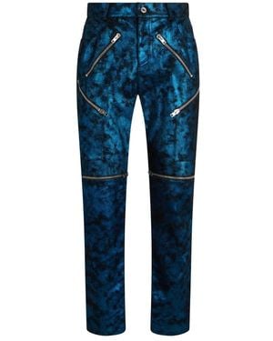 Moschino Leather Trousers - Azul
