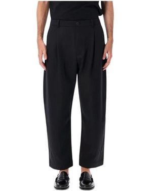 Studio Nicholson Broeken ,Zwart ,Wol Tuck Pant