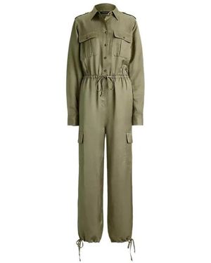 Ralph Lauren Shantung Cargo Jumpsuit - Groen