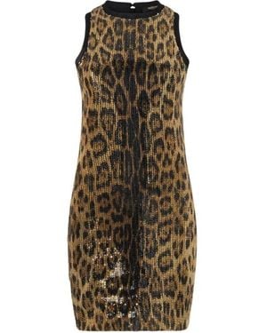 Roberto Cavalli Pailletten-Minikleid Mit Animal-Print - Grün