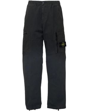 Stone Island Cargo-Hose Aus Ripstop-Baumwolle - Schwarz