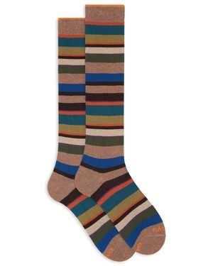 Gallo Lange Gestreifte Socken - Blau